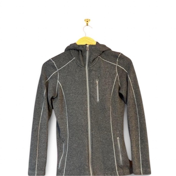 KUHL Women's XS Revive Fleece Hoodie Full Zip Black Grey Thumb Hole Warmup - Picture 3 of 8